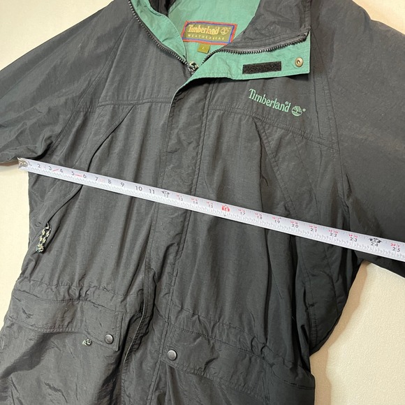 Timberland Weathergear Mens Large Black Teal Full Zip Hooded Waterproof - Size L - Picture 5 of 6